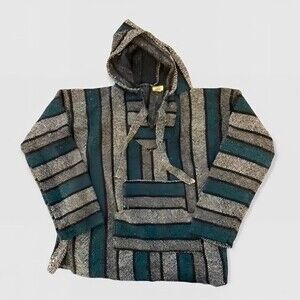 Classic Mexican Baja Poncho Hoodie size: Adult LARGE